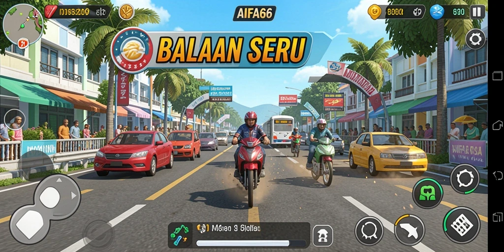 Tangkapan layar AIFA66 menampilkan momen balapan yang mendebarkan.