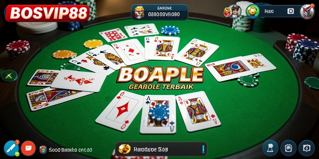 Tampilan gameplay Gaple yang menarik di BOSVIP88.