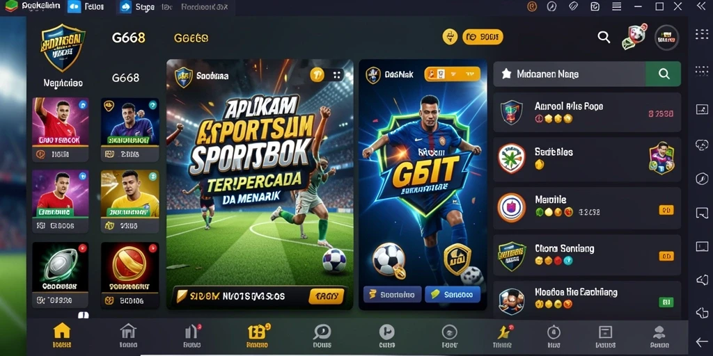 Tampilan interaktif G668 saat bermain taruhan olahraga.