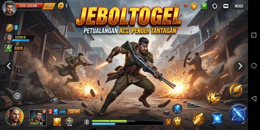 Screenshot utama JEBOLTOGEL menampilkan aksi bertempur yang mendebarkan.