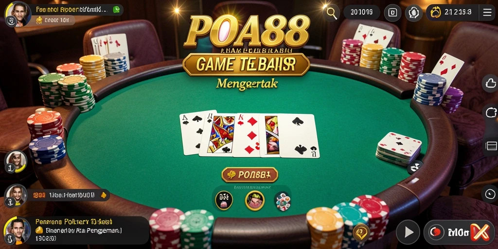 Tampilan aksi seru dalam gameplay Poker POA88.