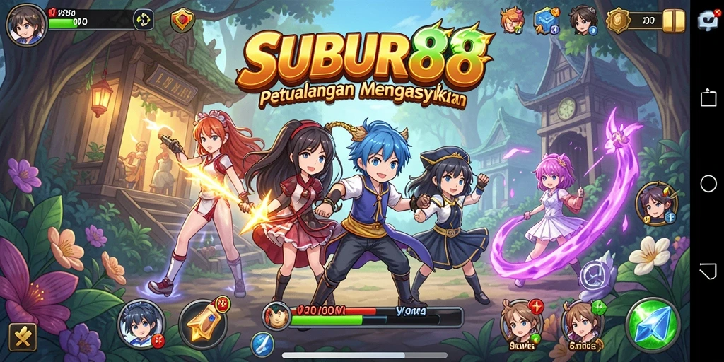 Tangkapan layar SUBUR88 menampilkan karakter anime dalam aksi bertarung.