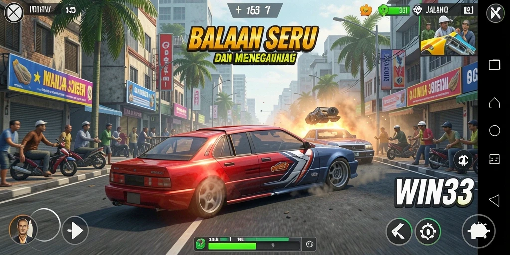 Gameplay Racing seru dan menegangkan di WIN33.